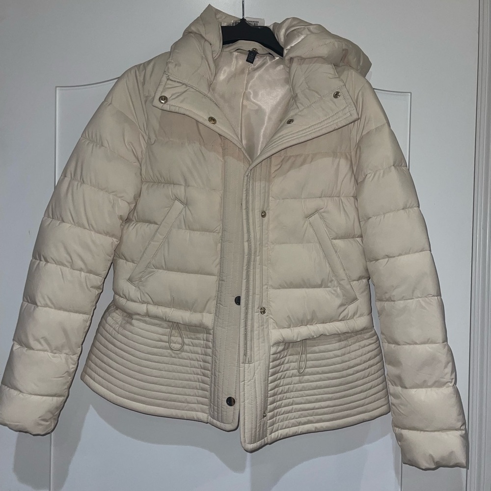 Off white puffer jacket with hood